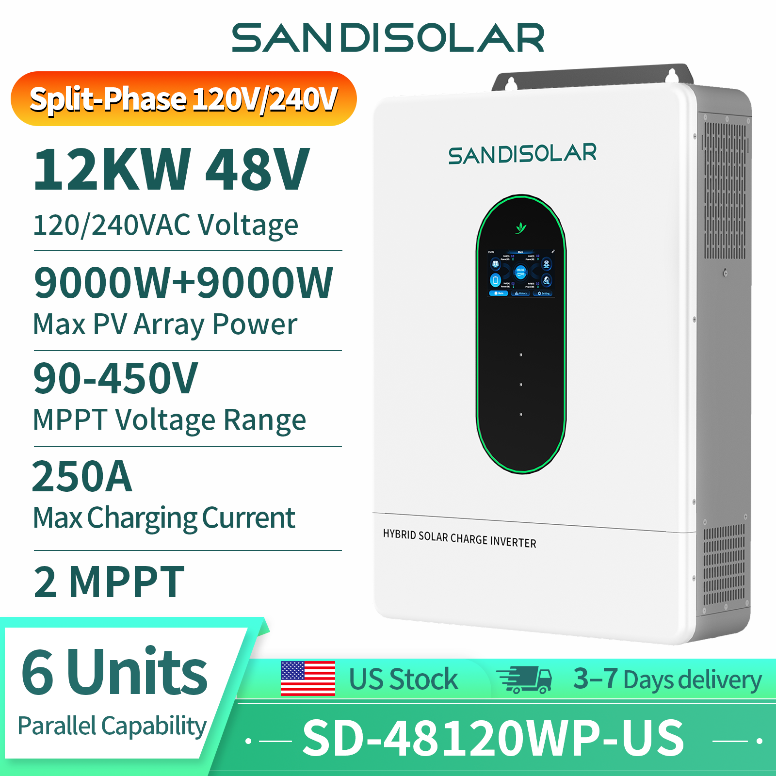 SANDISOLAR 12KW 48V Split-Phas - Drone Solar Charger recensione e prezzo