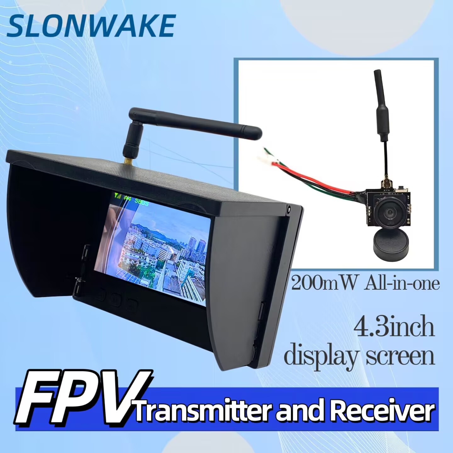 SLONWAKE 5.8G Analog Video Tra - Drone Controller Screen recensione e prezzo