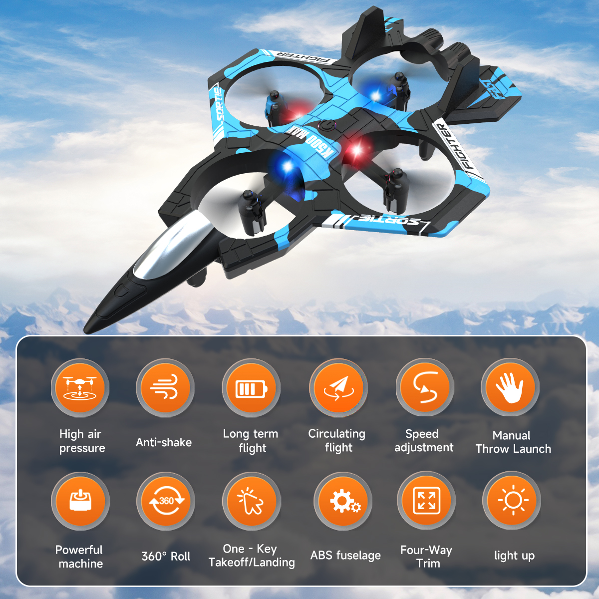 AXNEN K500 MAX RC Plane Fighte - Drone Beacon Light recensione e prezzo
