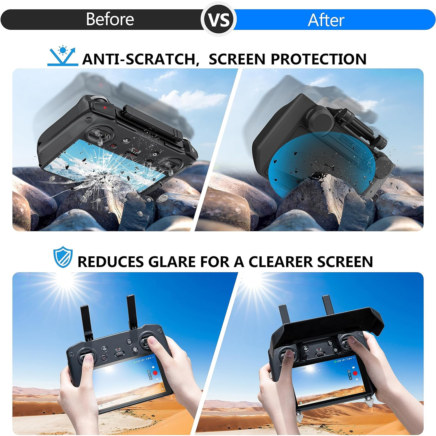 2-in-1 Sun Hood & Joystick Cov - Drone Control Stick recensione e prezzo