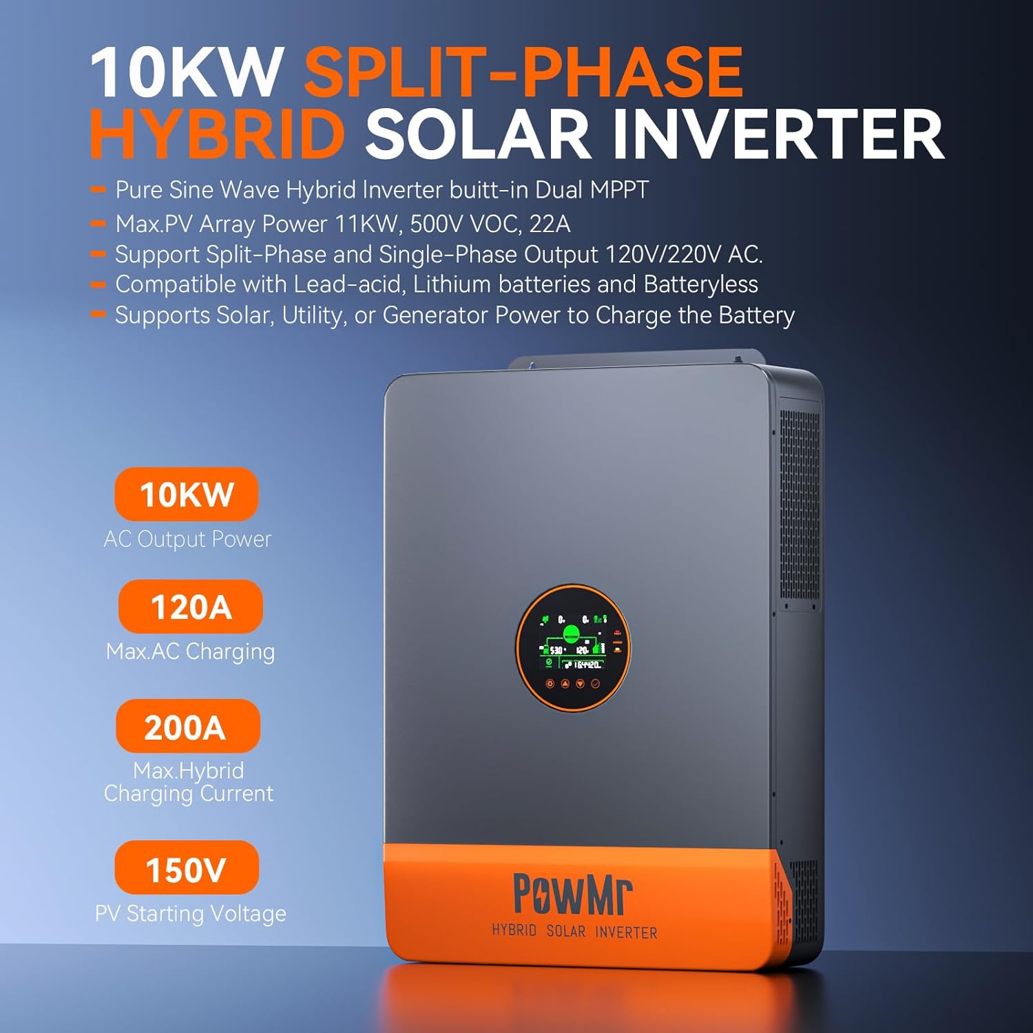 PowMr 10KW Split Phase Inverte - Drone Solar Charger recensione e prezzo