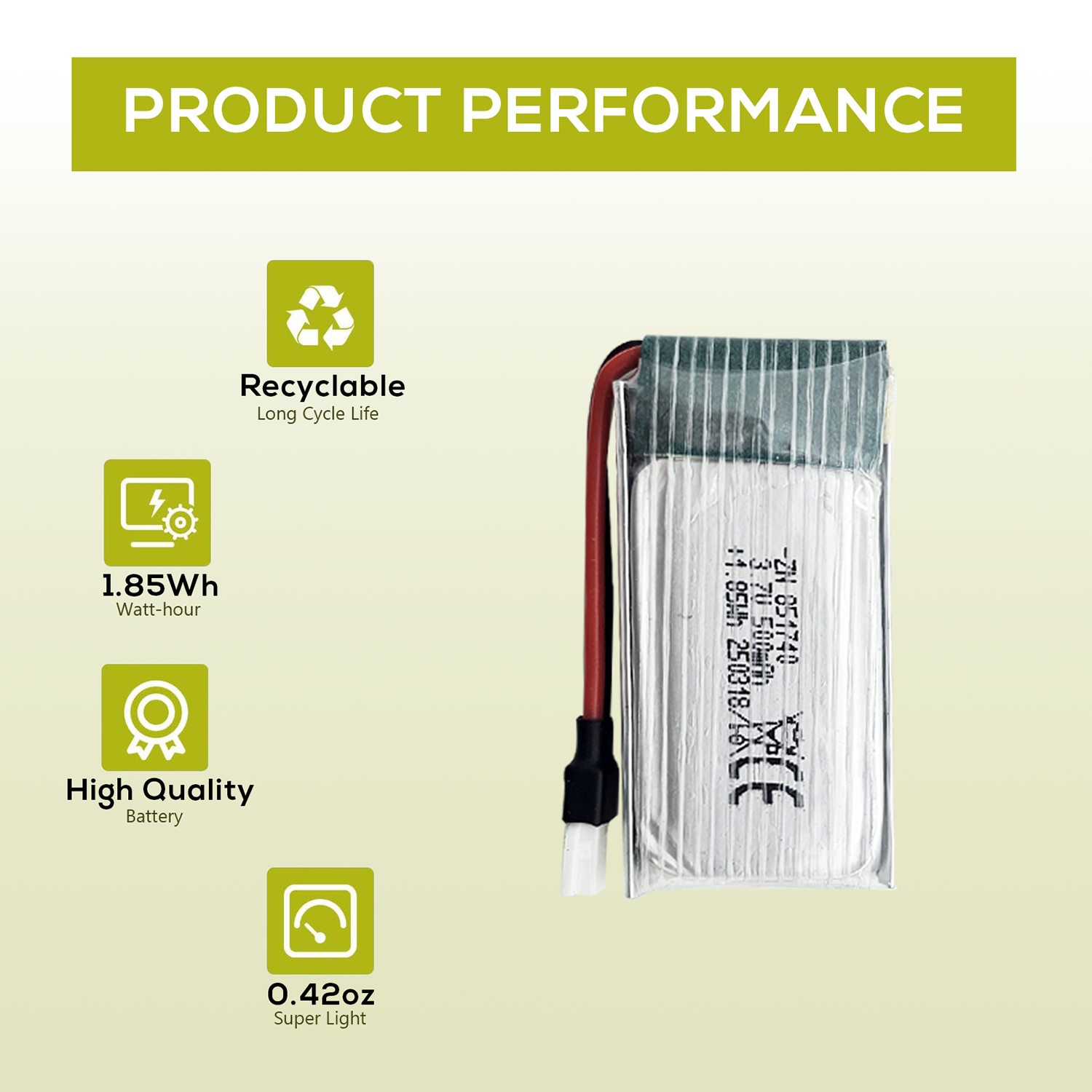 5Pcs 3.7V 500mAh LiPo Batterie - Drone Power Bank recensione e prezzo